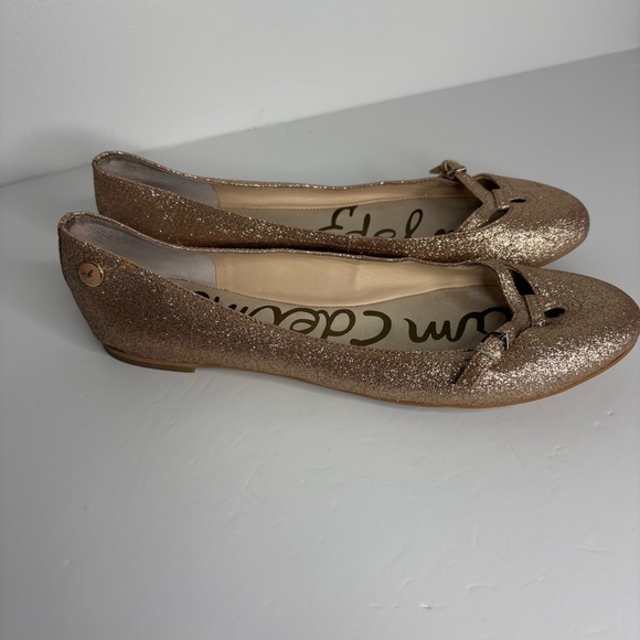 Sam Edelman Leena Ballet Flats Glittery Rose Gold Size 8.5 - Picture 8 of 12